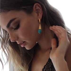 Grace Loves Lace Virtue hammered turquoise earrings